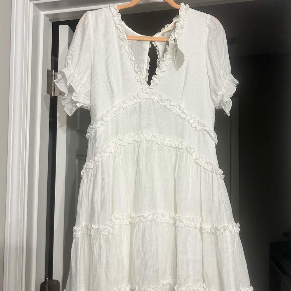 Altar’d State White Ruffle Dress Size Large